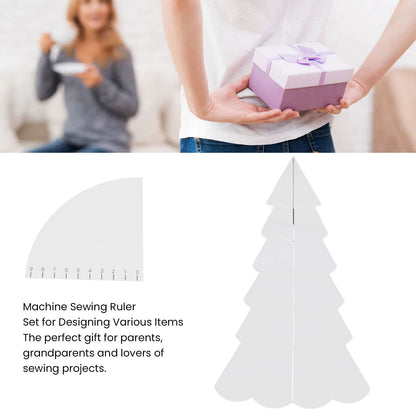 Handmade Christmas Tree Quilting Set Transparent Acrylic DIY Sewing Pattern Template Ruler Tool Set for Bowl V1294-YM3115220099611-0421
