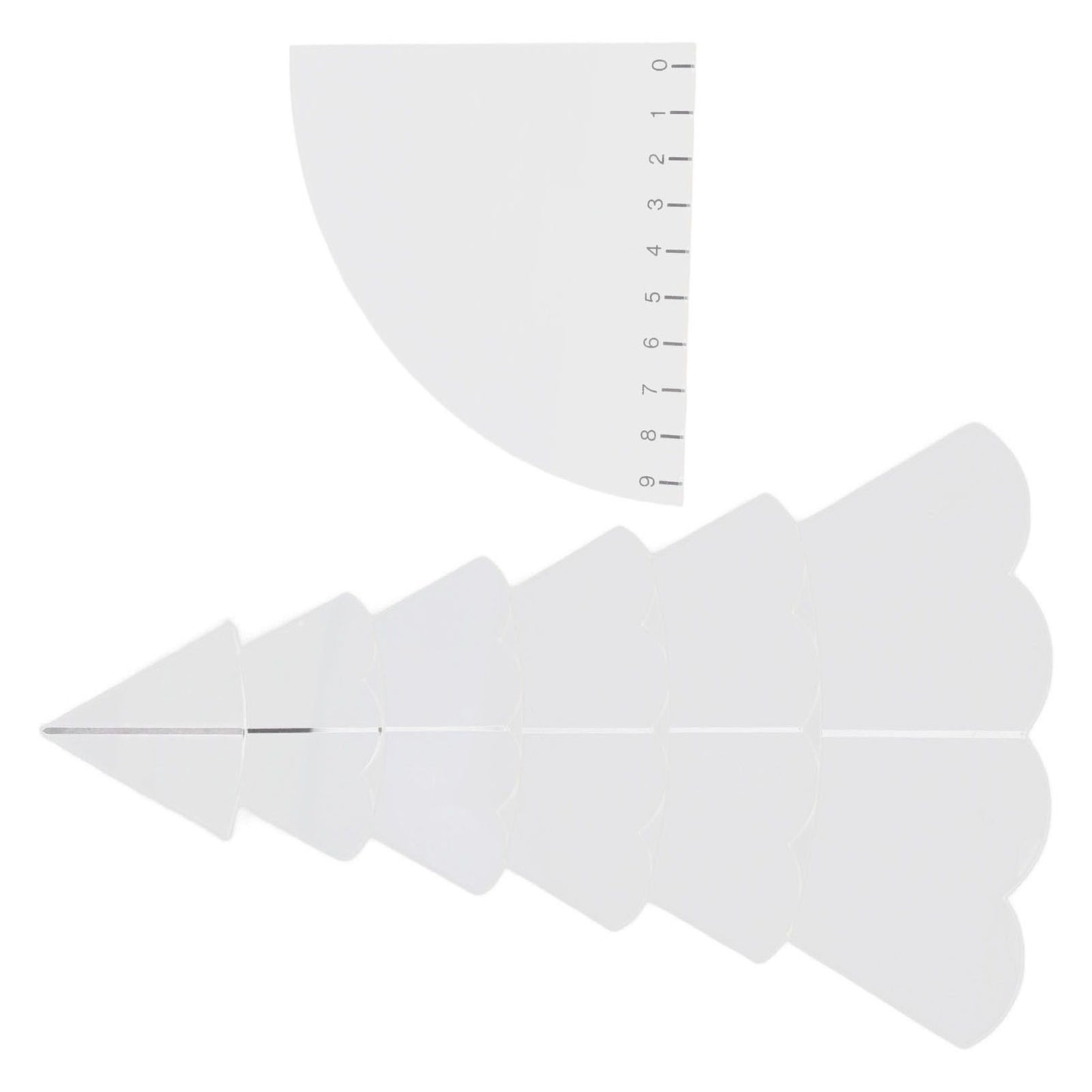 Handmade Christmas Tree Quilting Set Transparent Acrylic DIY Sewing Pattern Template Ruler Tool Set for Bowl V1294-YM3115220099611-0421
