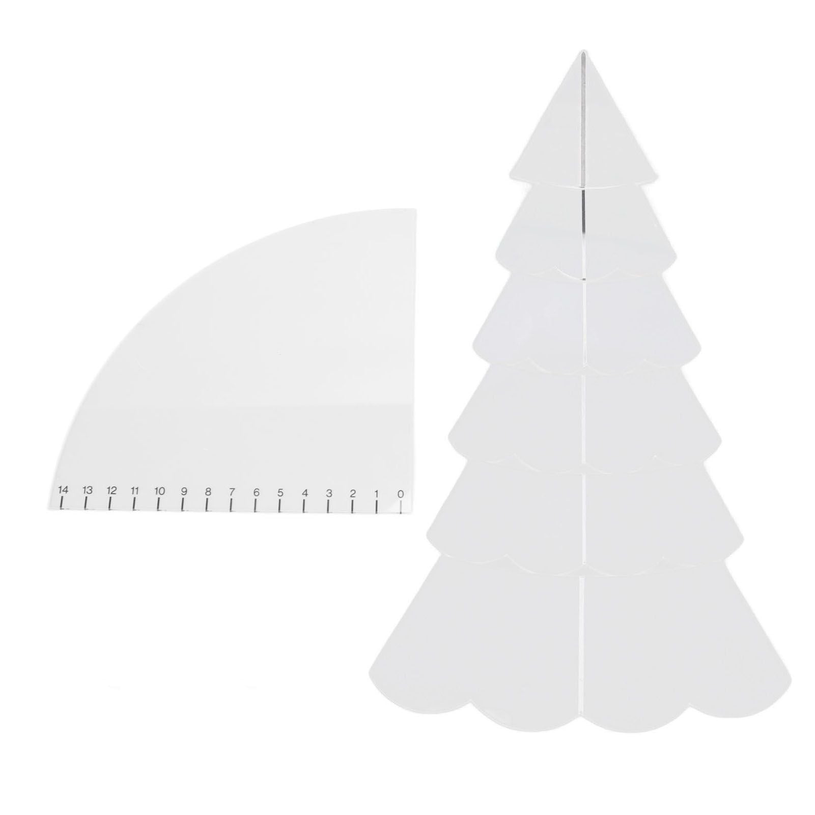 Handmade Christmas Tree Quilting Set Transparent Acrylic DIY Sewing Pattern Template Ruler Tool Set for Bowl V1294-YM3115220099612-0421