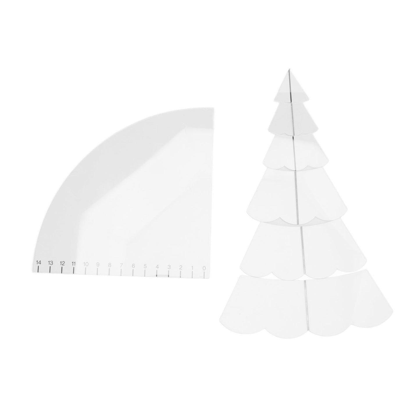 Handmade Christmas Tree Quilting Set Transparent Acrylic DIY Sewing Pattern Template Ruler Tool Set for Bowl V1294-YM3115220099612-0421