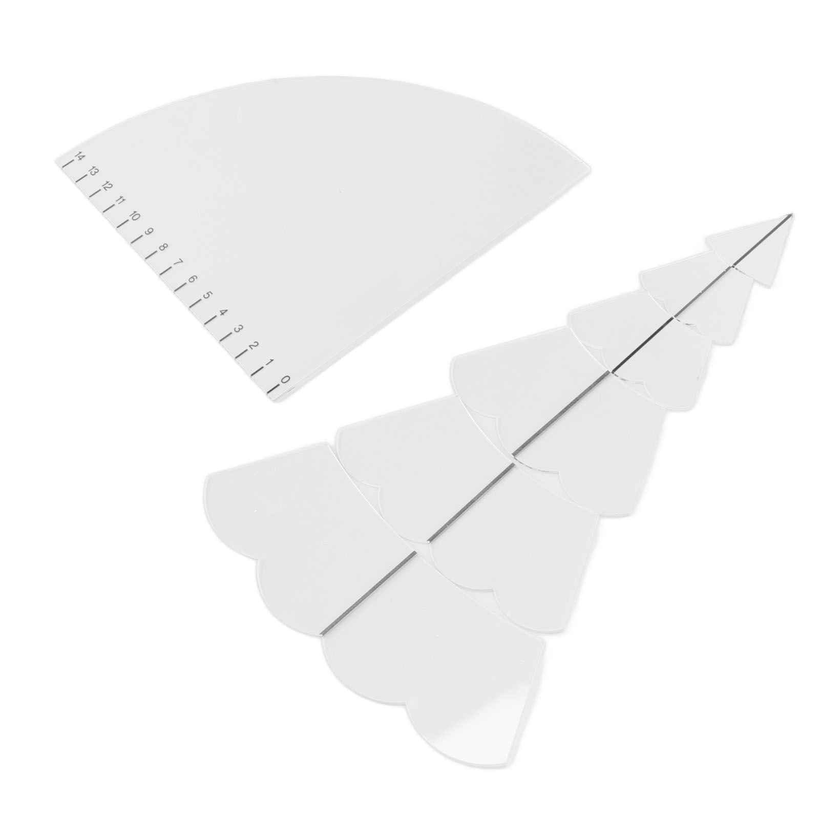 Handmade Christmas Tree Quilting Set Transparent Acrylic DIY Sewing Pattern Template Ruler Tool Set for Bowl V1294-YM3115220099612-0421