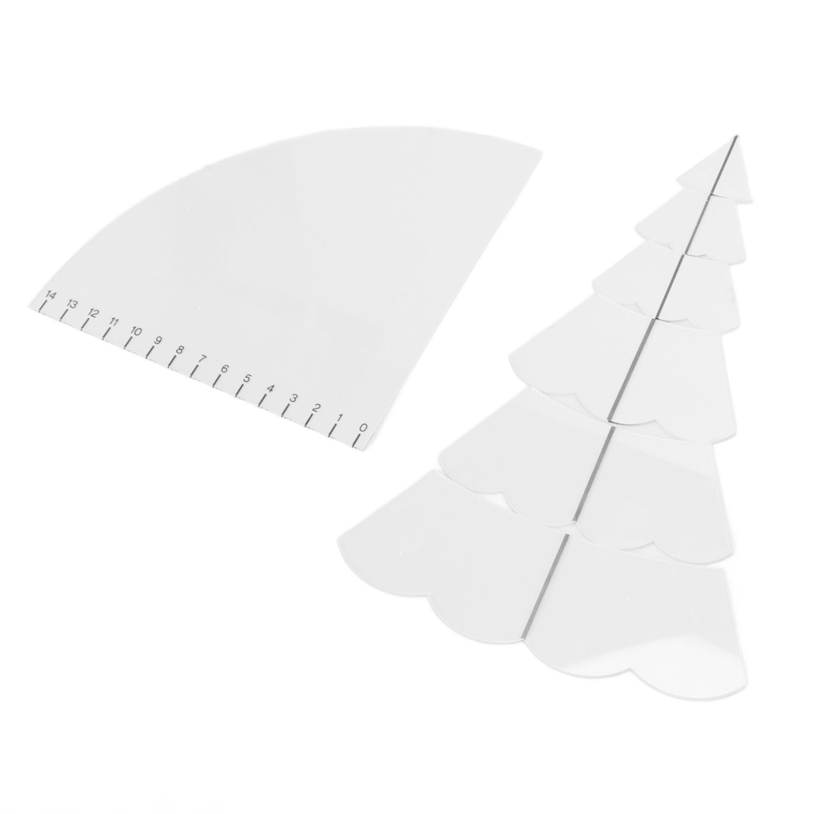 Handmade Christmas Tree Quilting Set Transparent Acrylic DIY Sewing Pattern Template Ruler Tool Set for Bowl V1294-YM3115220099612-0421