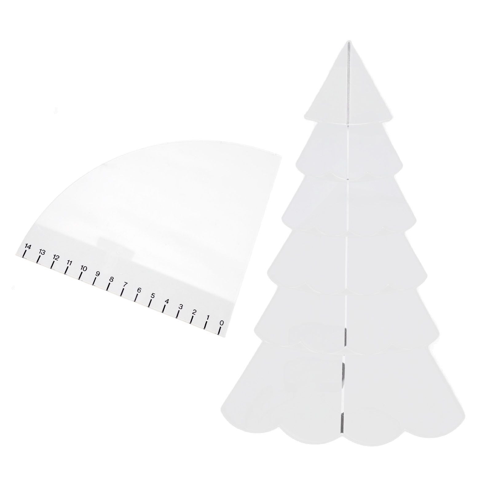Handmade Christmas Tree Quilting Set Transparent Acrylic DIY Sewing Pattern Template Ruler Tool Set for Bowl V1294-YM3115220099612-0421