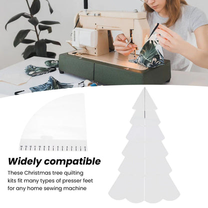 Handmade Christmas Tree Quilting Set Transparent Acrylic DIY Sewing Pattern Template Ruler Tool Set for Bowl V1294-YM3115220099612-0421