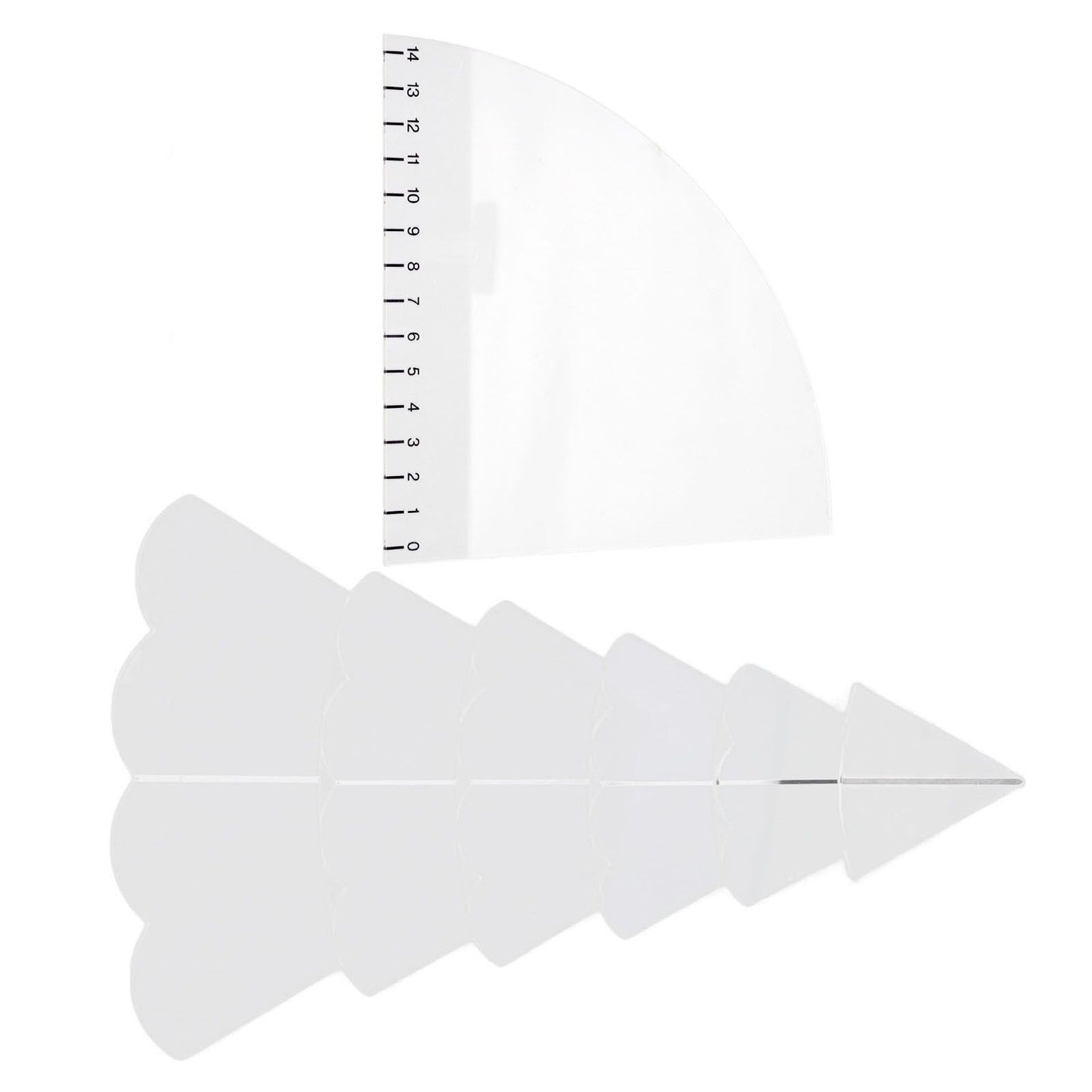 Handmade Christmas Tree Quilting Set Transparent Acrylic DIY Sewing Pattern Template Ruler Tool Set for Bowl V1294-YM3115220099612-0421