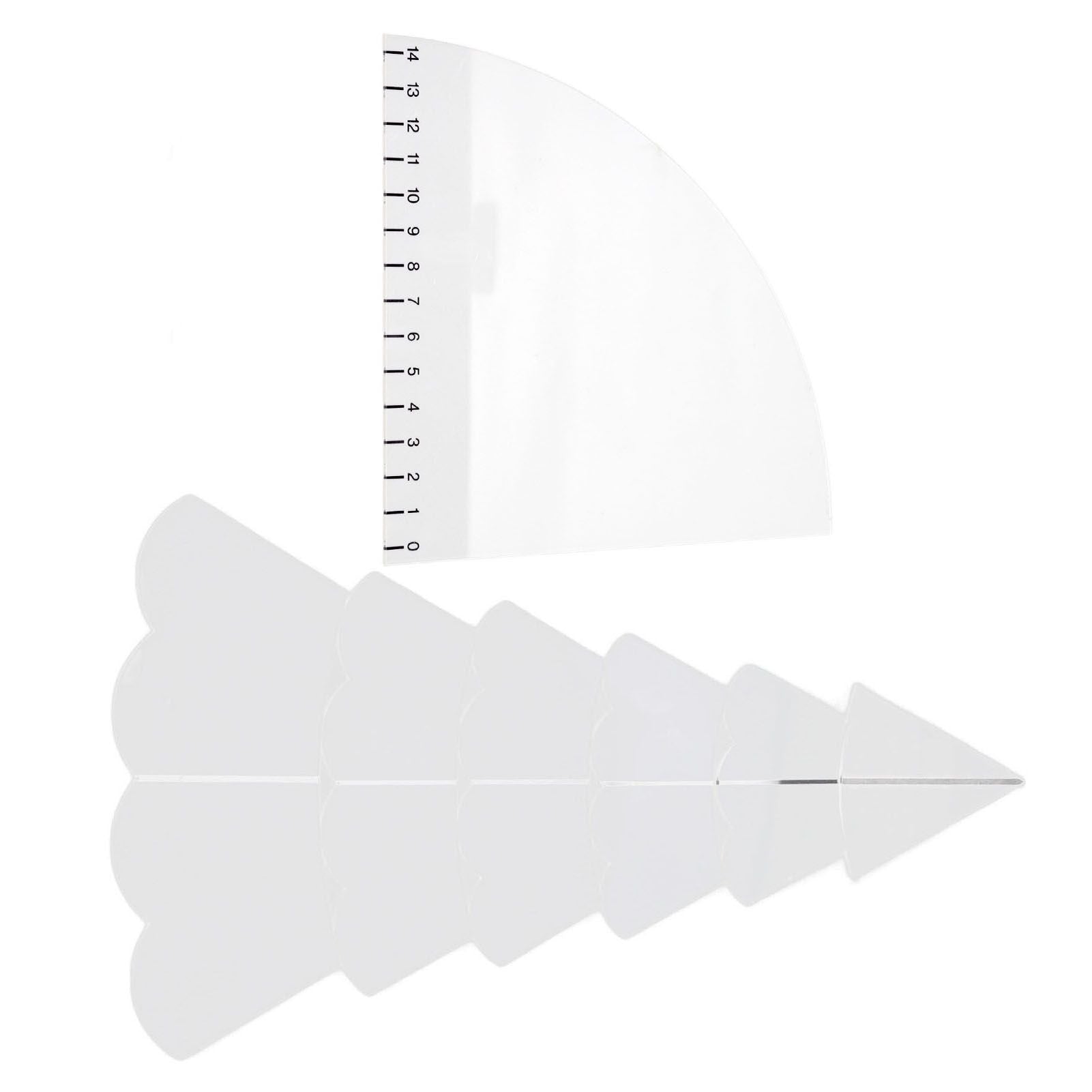 Handmade Christmas Tree Quilting Set Transparent Acrylic DIY Sewing Pattern Template Ruler Tool Set for Bowl V1294-YM3115220099612-0421