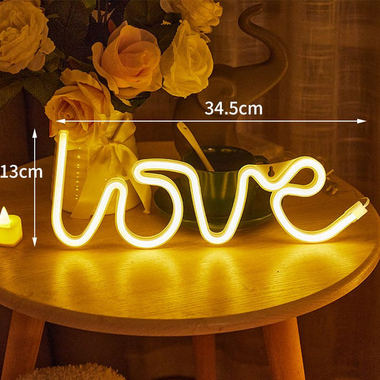 LED Love Neon Sign PS Board and Acrylic Love Sign Lamp with Hanging Holes for Confession Marriage Proposal V1294-YM3115220100511-0421
