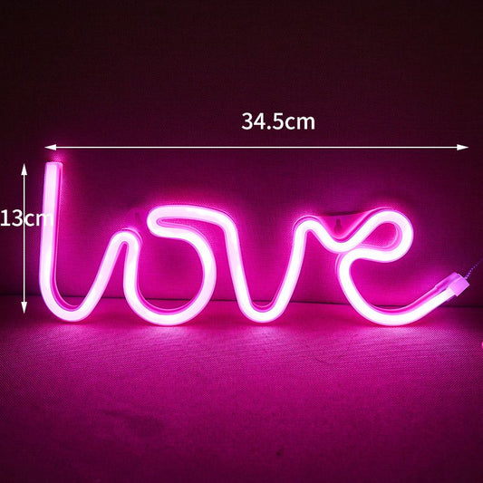 LED Love Neon Sign PS Board and Acrylic Love Sign Lamp with Hanging Holes for Confession Marriage Proposal V1294-YM3115220100512-0421