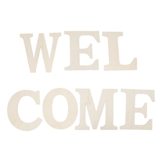 7PCS Welcome Sign Plywood 2mm Thickness Unpainted Welcome Decorative Letters for Wedding Party V1294-YM3115220100911-0421