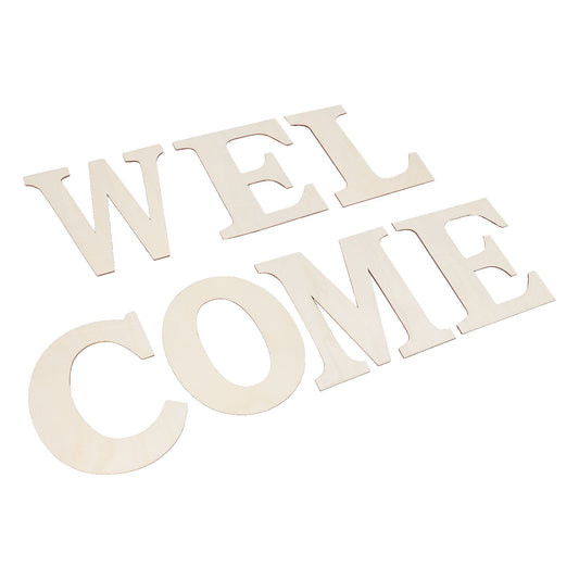 7PCS Welcome Sign Plywood 2mm Thickness Unpainted Welcome Decorative Letters for Wedding Party V1294-YM3115220100911-0421