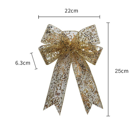 1pcs Christmas Decorative Bows Imitation Hemp Hand Crafted Ribbon Christmas Bow Knot Ornament for Christmas V1294-YM3115220101012-0421