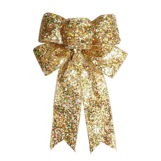 1pcs Christmas Decorative Bows Imitation Hemp Hand Crafted Ribbon Christmas Bow Knot Ornament for Christmas V1294-YM3115220101014-0421