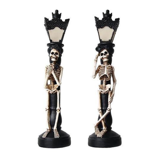 Halloween Skeleton Lamp Resin Decorative Glowing Halloween Ornaments Lamp for Festival Party 1 Pair Skeleton V1294-YM3115220102011-0421