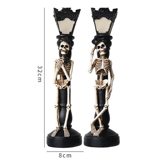 Halloween Skeleton Lamp Resin Decorative Glowing Halloween Ornaments Lamp for Festival Party 1 Pair Skeleton V1294-YM3115220102011-0421