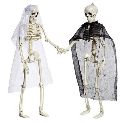 Halloween Skull Skeleton Decoration Simulated Human Plastic Bones Haunted House Decorative Skeleton Props V1294-YM3115220102111-0421