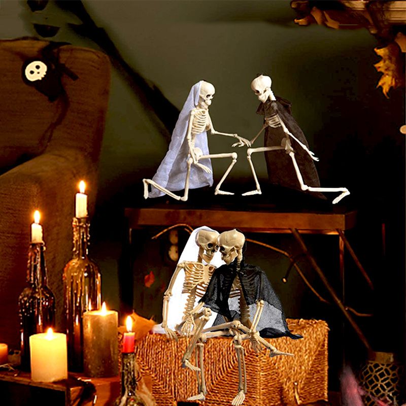 Halloween Skull Skeleton Decoration Simulated Human Plastic Bones Haunted House Decorative Skeleton Props V1294-YM3115220102111-0421