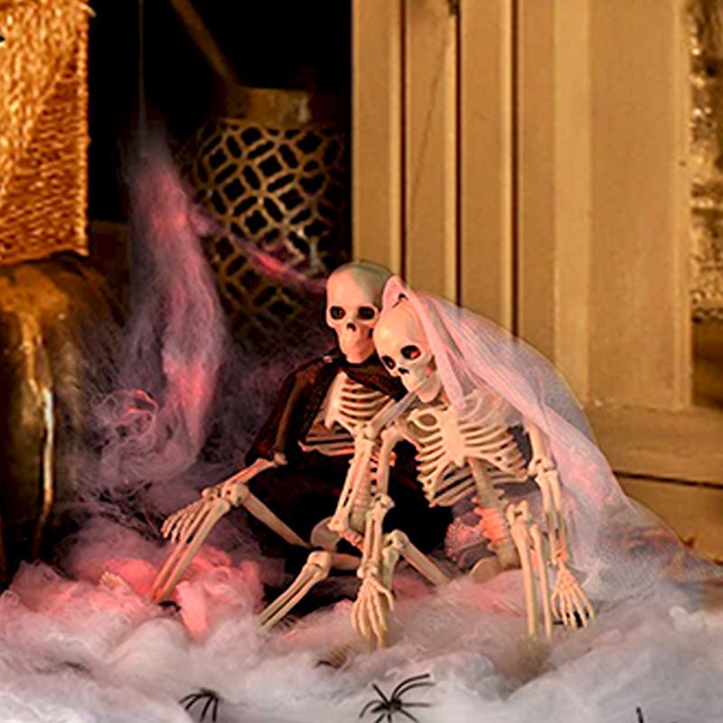 Halloween Skull Skeleton Decoration Simulated Human Plastic Bones Haunted House Decorative Skeleton Props V1294-YM3115220102111-0421