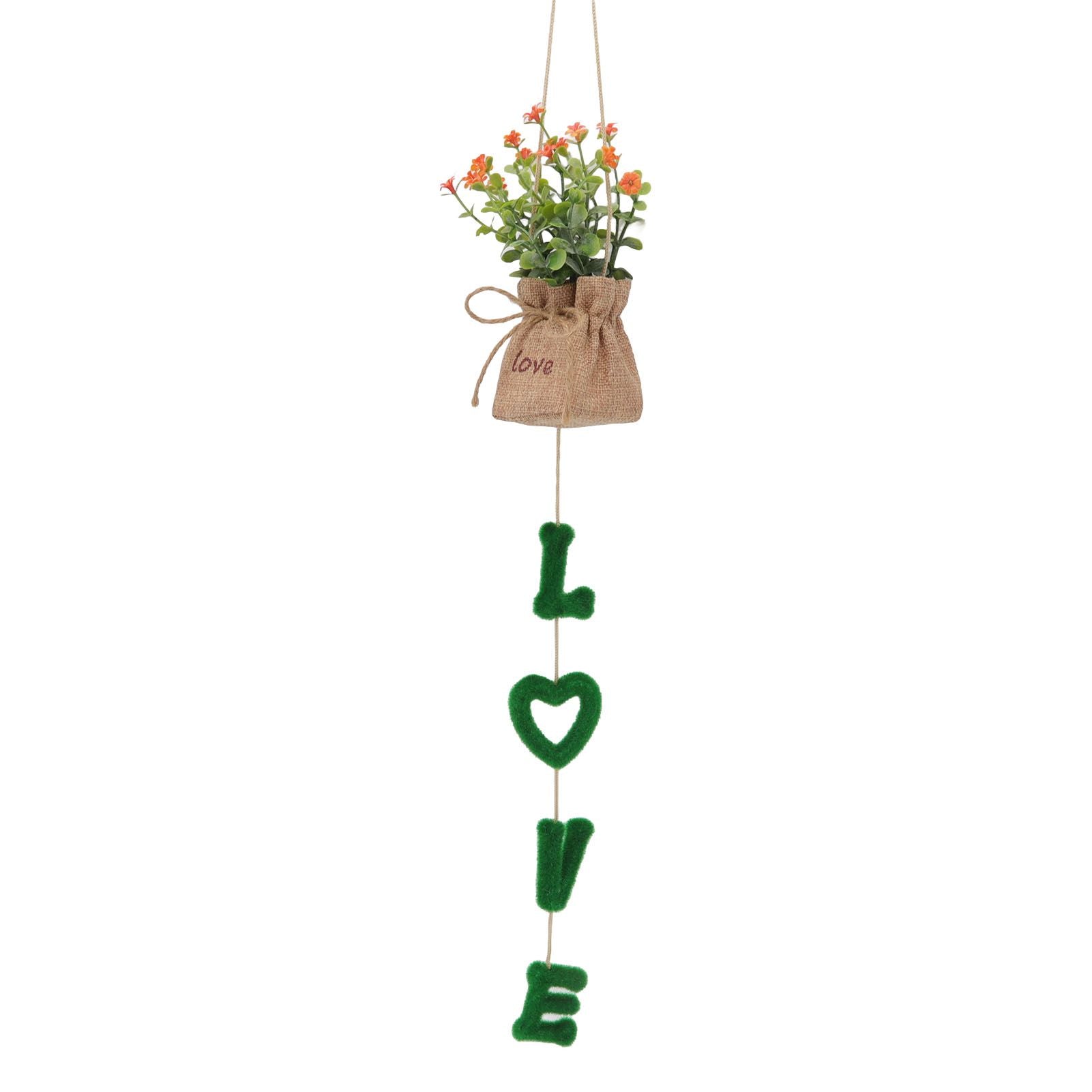 Love Hanging Flower Basket Plastic and Linen Hanging Artificial Flower for Home Wedding V1294-YM3115220102711-0421