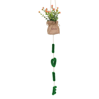 Love Hanging Flower Basket Plastic and Linen Hanging Artificial Flower for Home Wedding V1294-YM3115220102711-0421
