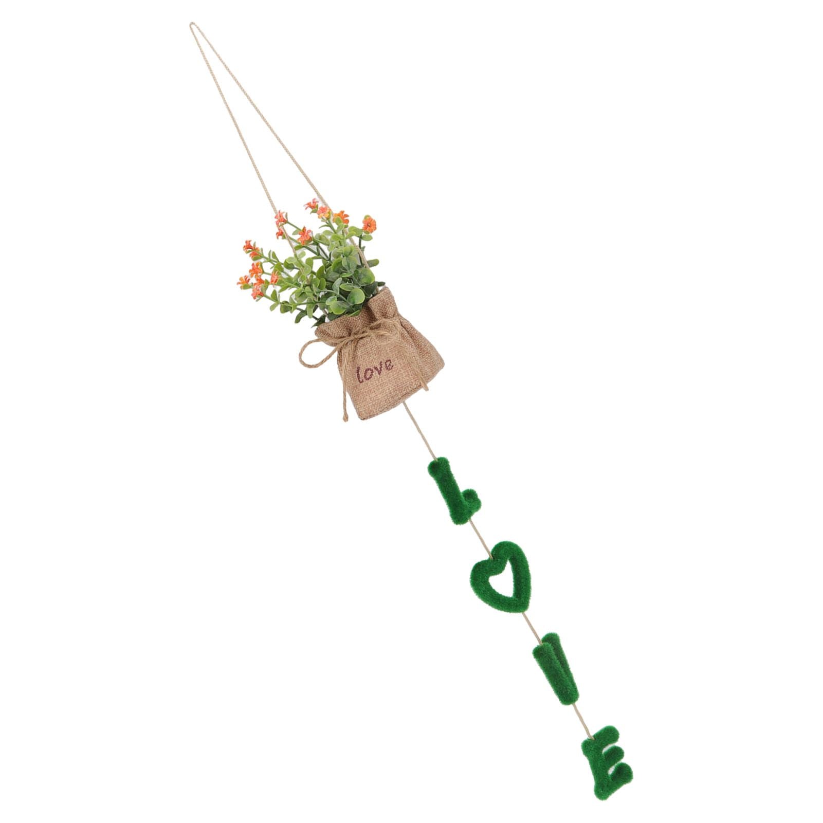 Love Hanging Flower Basket Plastic and Linen Hanging Artificial Flower for Home Wedding V1294-YM3115220102711-0421