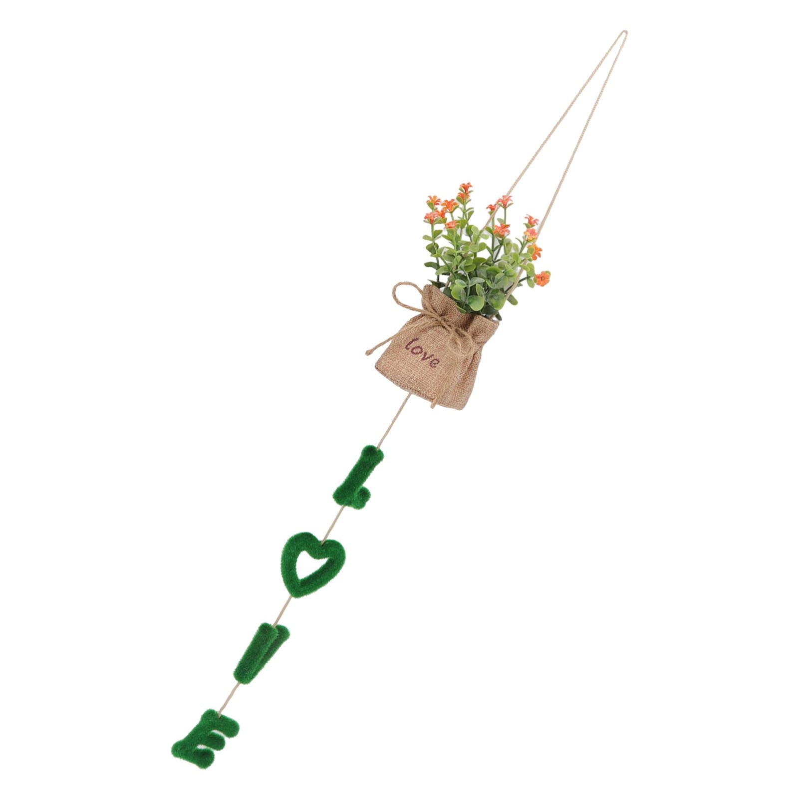 Love Hanging Flower Basket Plastic and Linen Hanging Artificial Flower for Home Wedding V1294-YM3115220102711-0421