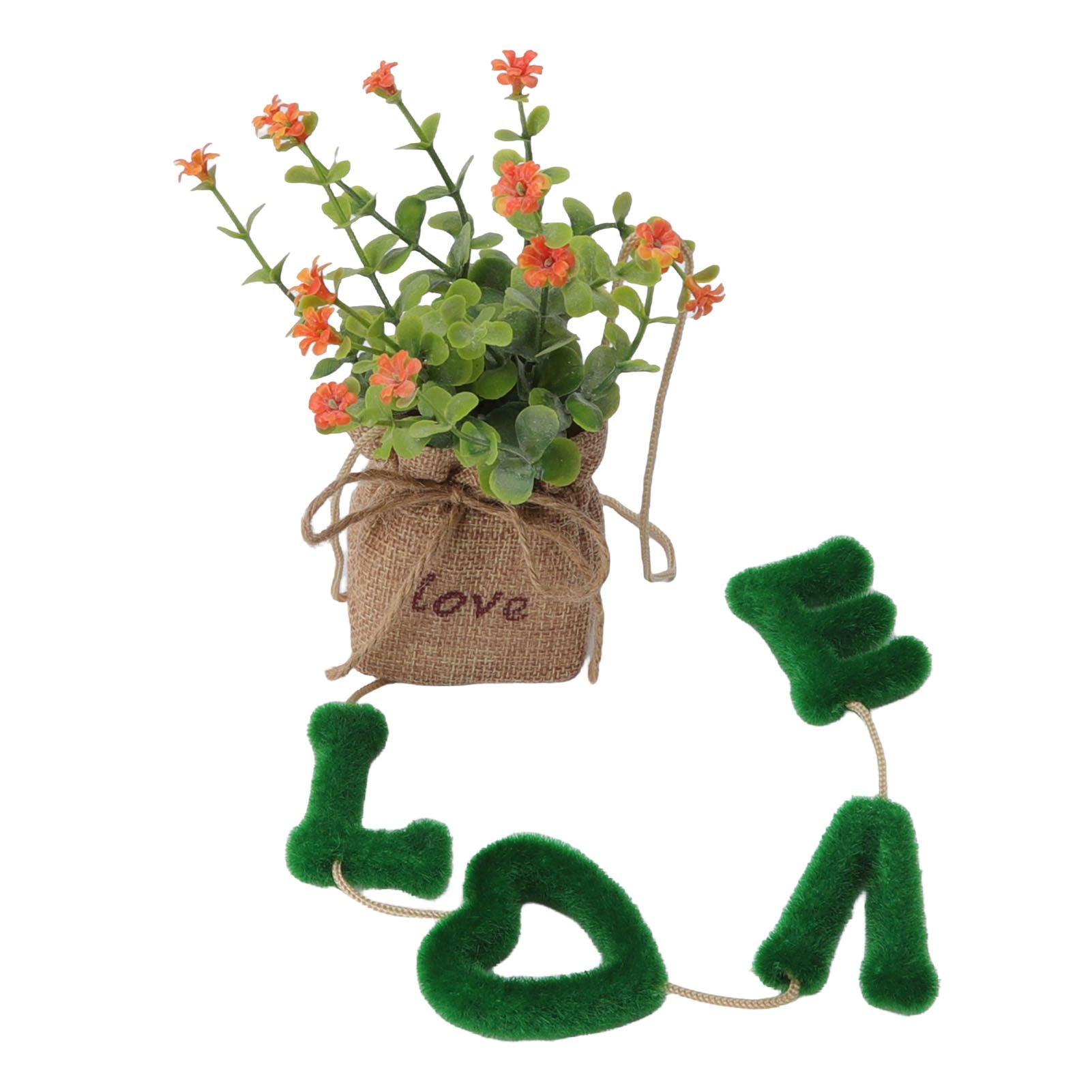 Love Hanging Flower Basket Plastic and Linen Hanging Artificial Flower for Home Wedding V1294-YM3115220102711-0421