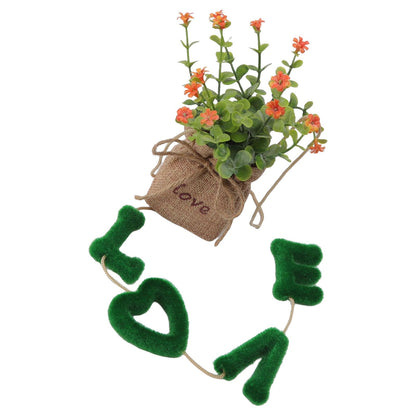 Love Hanging Flower Basket Plastic and Linen Hanging Artificial Flower for Home Wedding V1294-YM3115220102711-0421