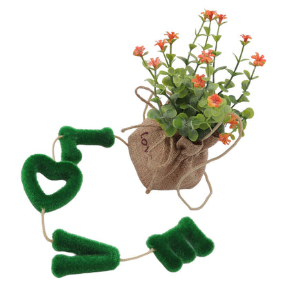 Love Hanging Flower Basket Plastic and Linen Hanging Artificial Flower for Home Wedding V1294-YM3115220102711-0421