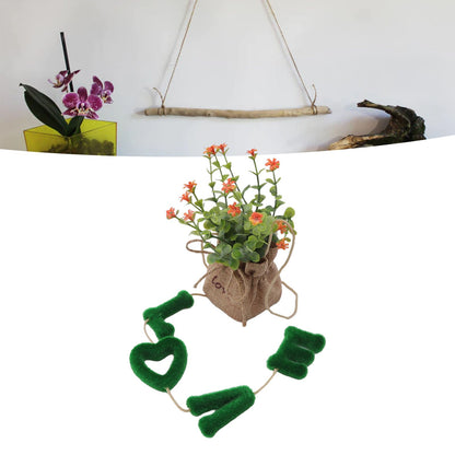 Love Hanging Flower Basket Plastic and Linen Hanging Artificial Flower for Home Wedding V1294-YM3115220102711-0421