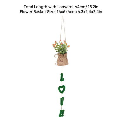 Love Hanging Flower Basket Plastic and Linen Hanging Artificial Flower for Home Wedding V1294-YM3115220102711-0421