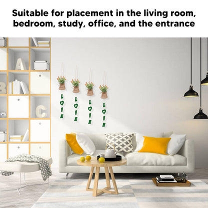 Love Hanging Flower Basket Plastic and Linen Hanging Artificial Flower for Home Wedding V1294-YM3115220102711-0421