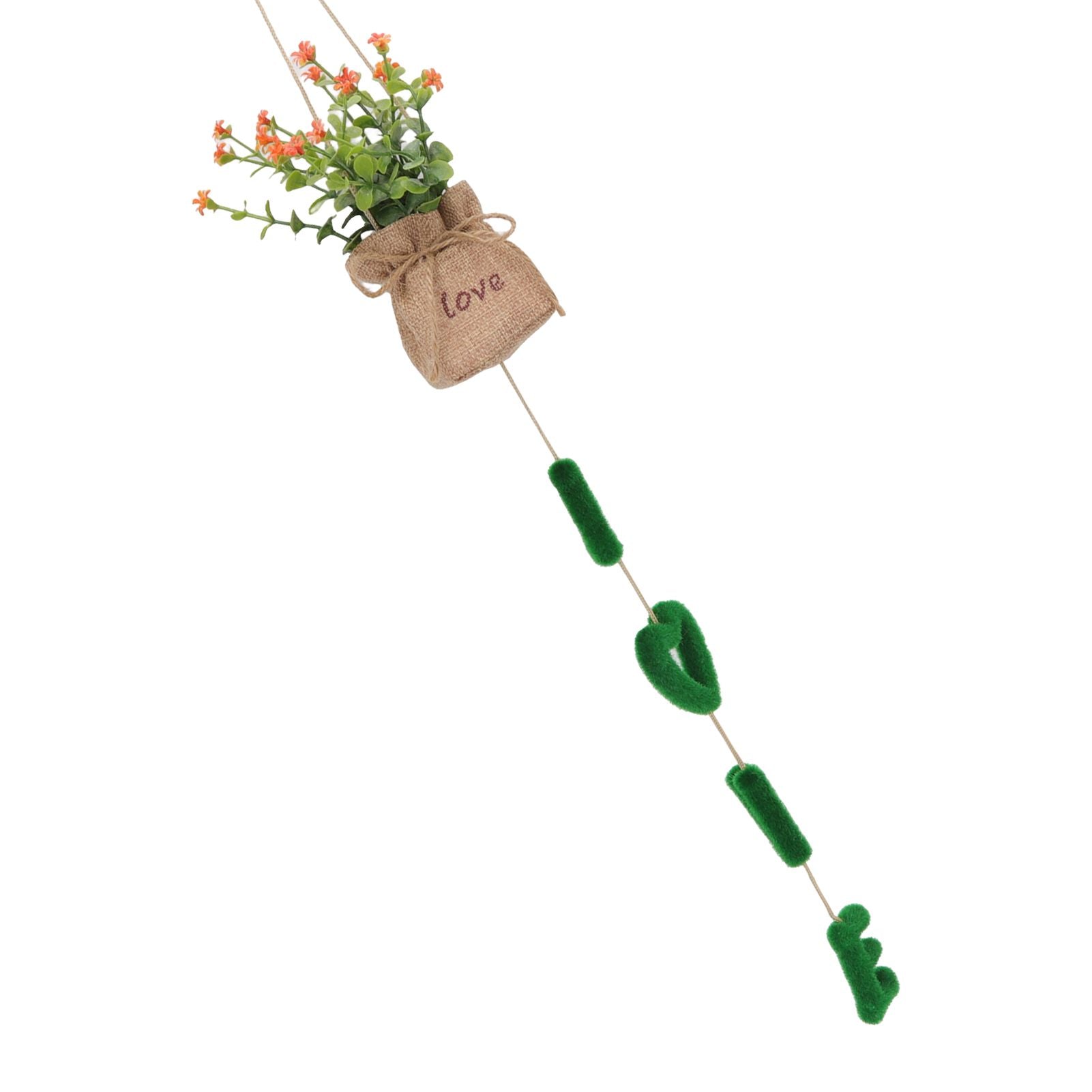 Love Hanging Flower Basket Plastic and Linen Hanging Artificial Flower for Home Wedding V1294-YM3115220102711-0421