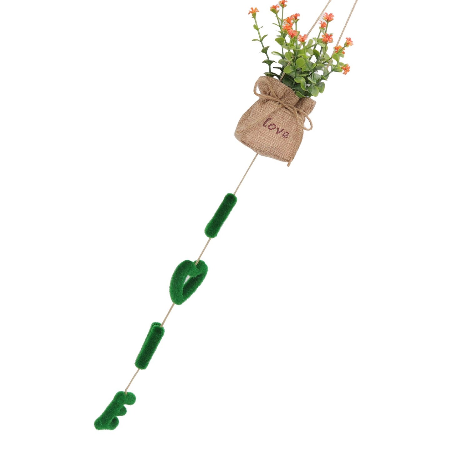 Love Hanging Flower Basket Plastic and Linen Hanging Artificial Flower for Home Wedding V1294-YM3115220102711-0421