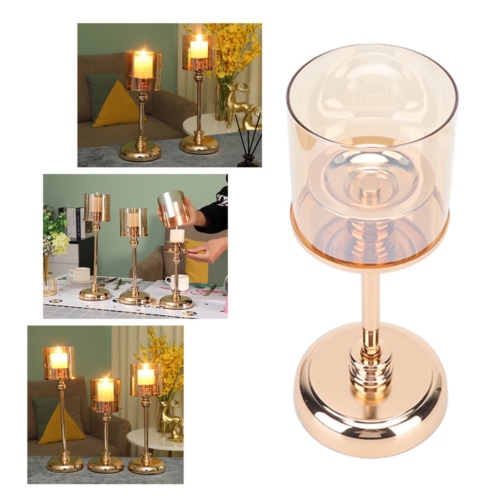 Light Luxury French Candlestick Ornament Table Candle Holder Romantic Candlelight Dinner Decorative Props V1294-YM3115220102811-0421