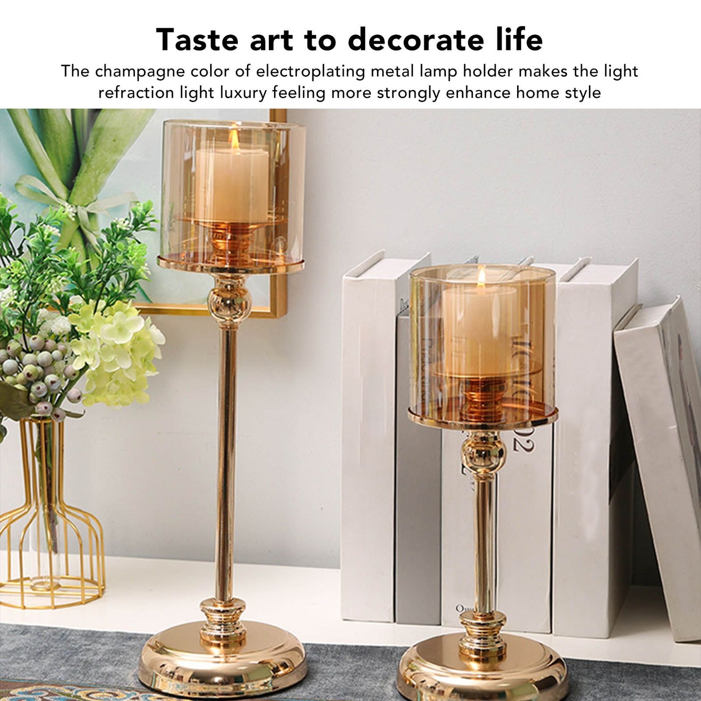 Light Luxury French Candlestick Ornament Table Candle Holder Romantic Candlelight Dinner Decorative Props V1294-YM3115220102811-0421