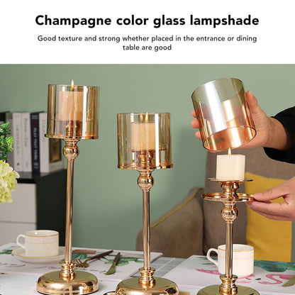 Light Luxury French Candlestick Ornament Table Candle Holder Romantic Candlelight Dinner Decorative Props V1294-YM3115220102811-0421
