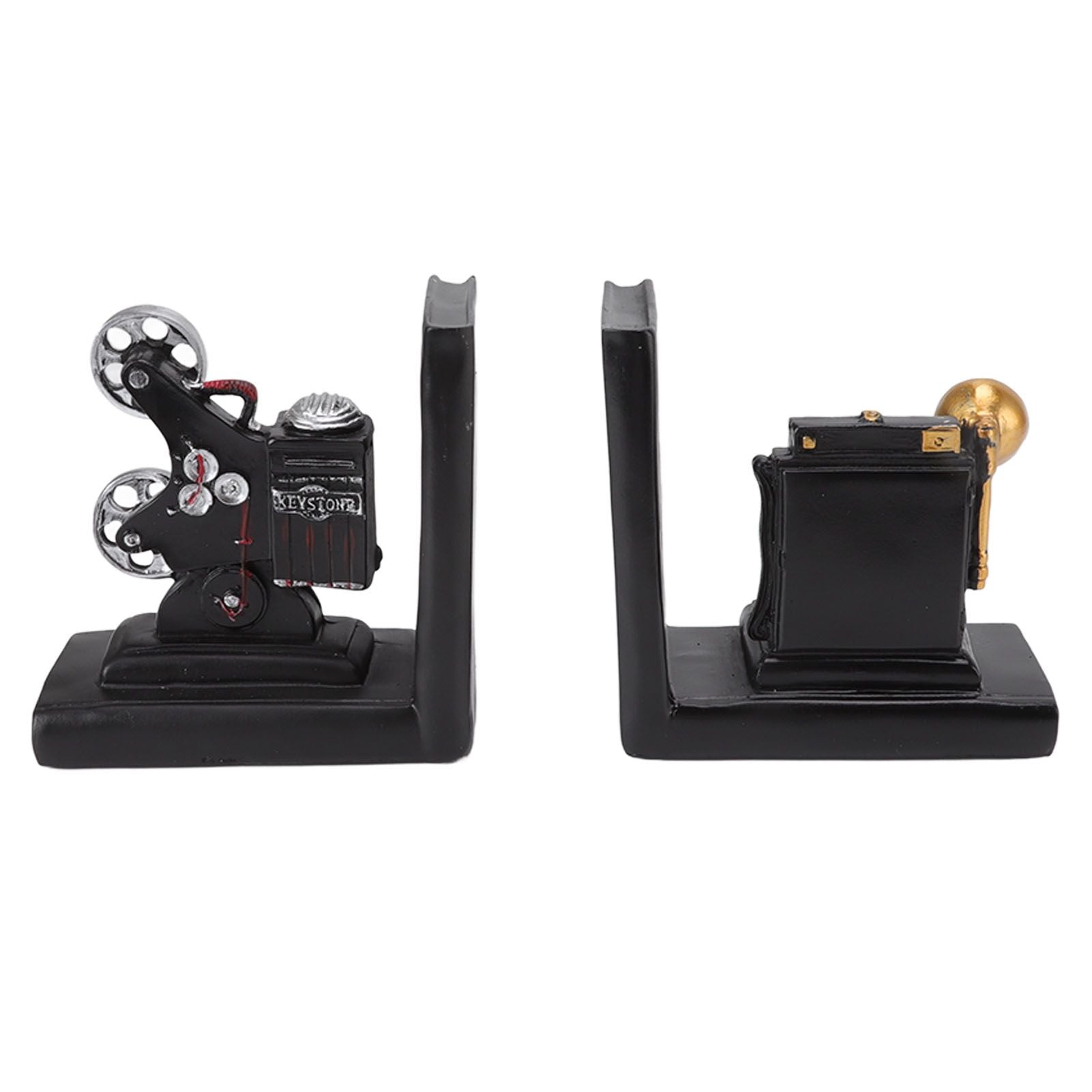 One Pair Shelf Book Ends Movie Projector Designed Resin Bookend Decoration for Study Home Office V1294-YM3115220102911-0421