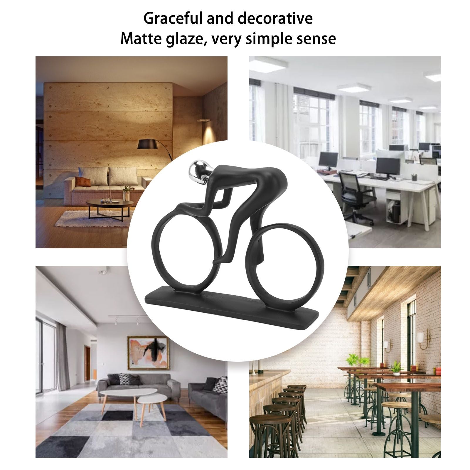 Cycling Ornament Resin Simple Streamlined Appearance Desktop Decoration for TV Table V1294-YM3115220103311-0421