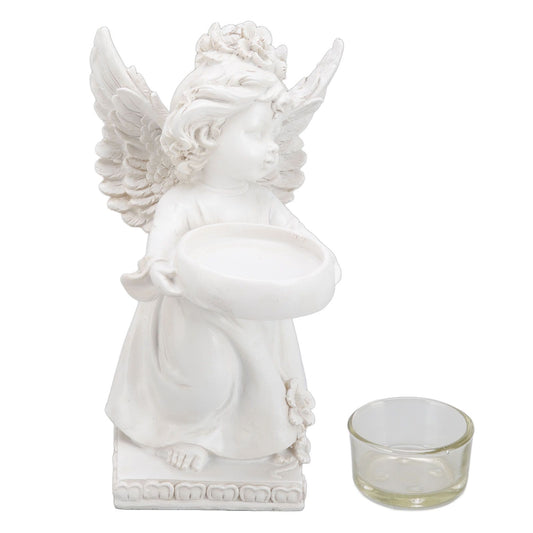 Angel Candle Holder Decorative Lightweight Robust Desktop Ambient Resin Candle Organizer for Dinner Balcony V1294-YM3115220103912-0421