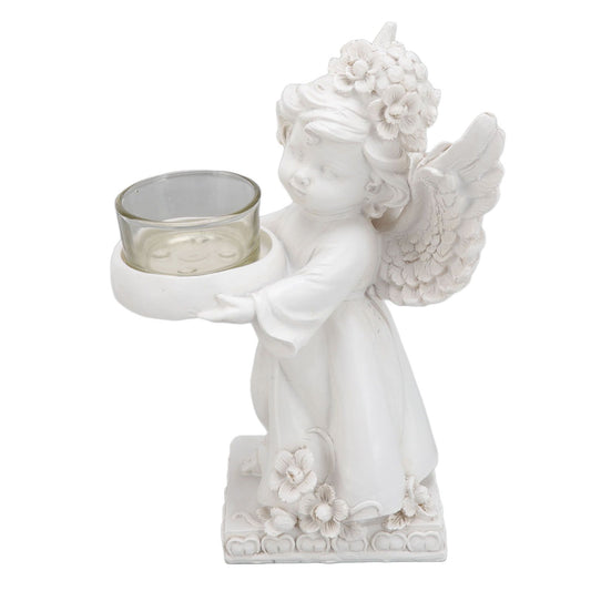 Angel Candle Holder Decorative Lightweight Robust Desktop Ambient Resin Candle Organizer for Dinner Balcony V1294-YM3115220103912-0421