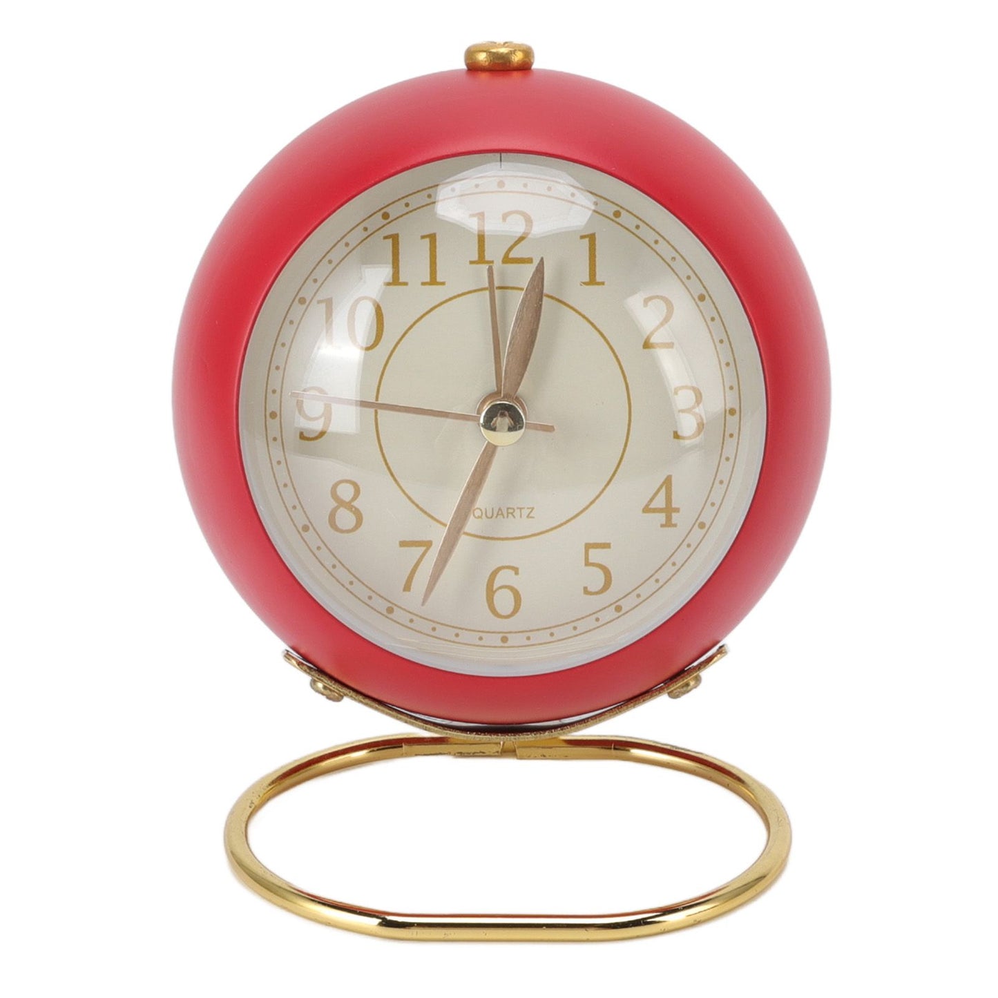 Retro Alarm Clock Silent Decorative Round Ring Base Small Quartz Alarm Clock with Ambient Night Light for V1294-YM3115220104011-0421