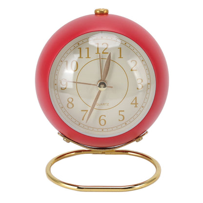 Retro Alarm Clock Silent Decorative Round Ring Base Small Quartz Alarm Clock with Ambient Night Light for V1294-YM3115220104011-0421