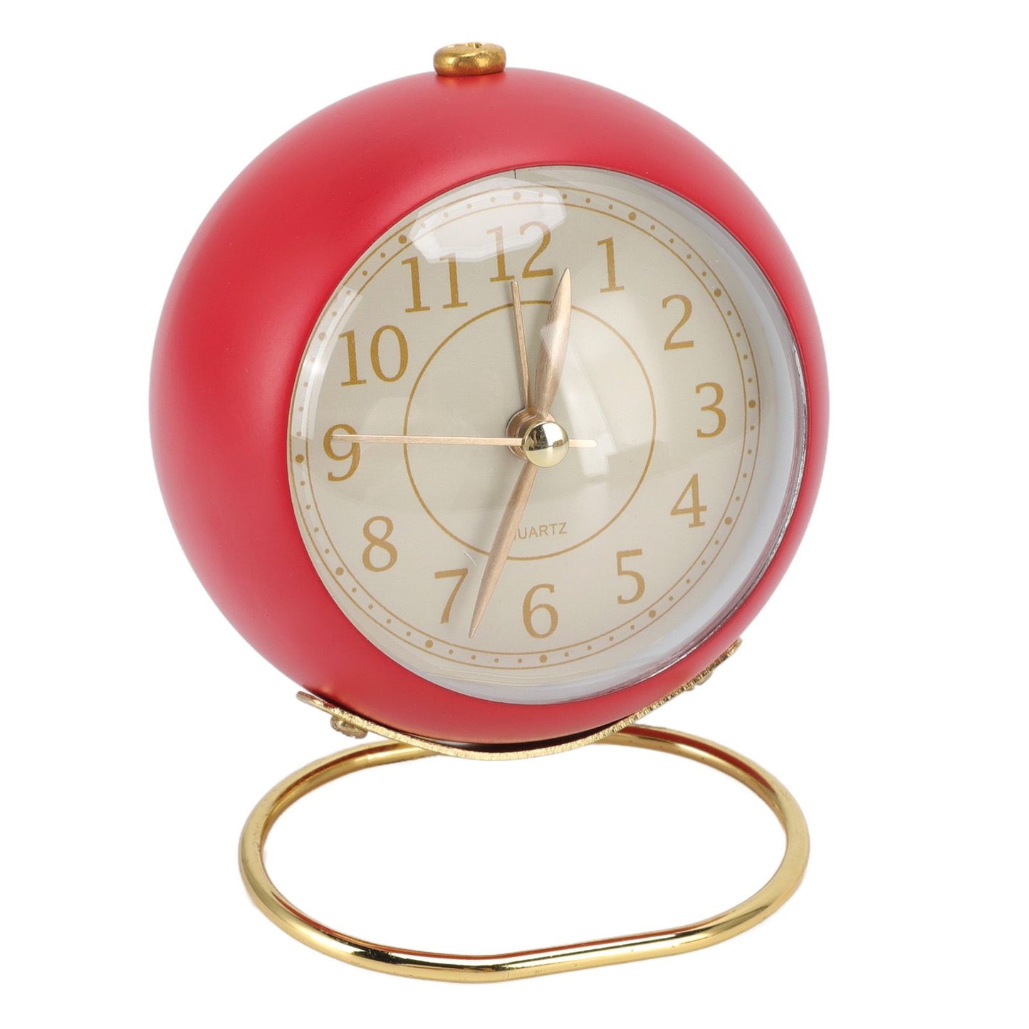 Retro Alarm Clock Silent Decorative Round Ring Base Small Quartz Alarm Clock with Ambient Night Light for V1294-YM3115220104011-0421