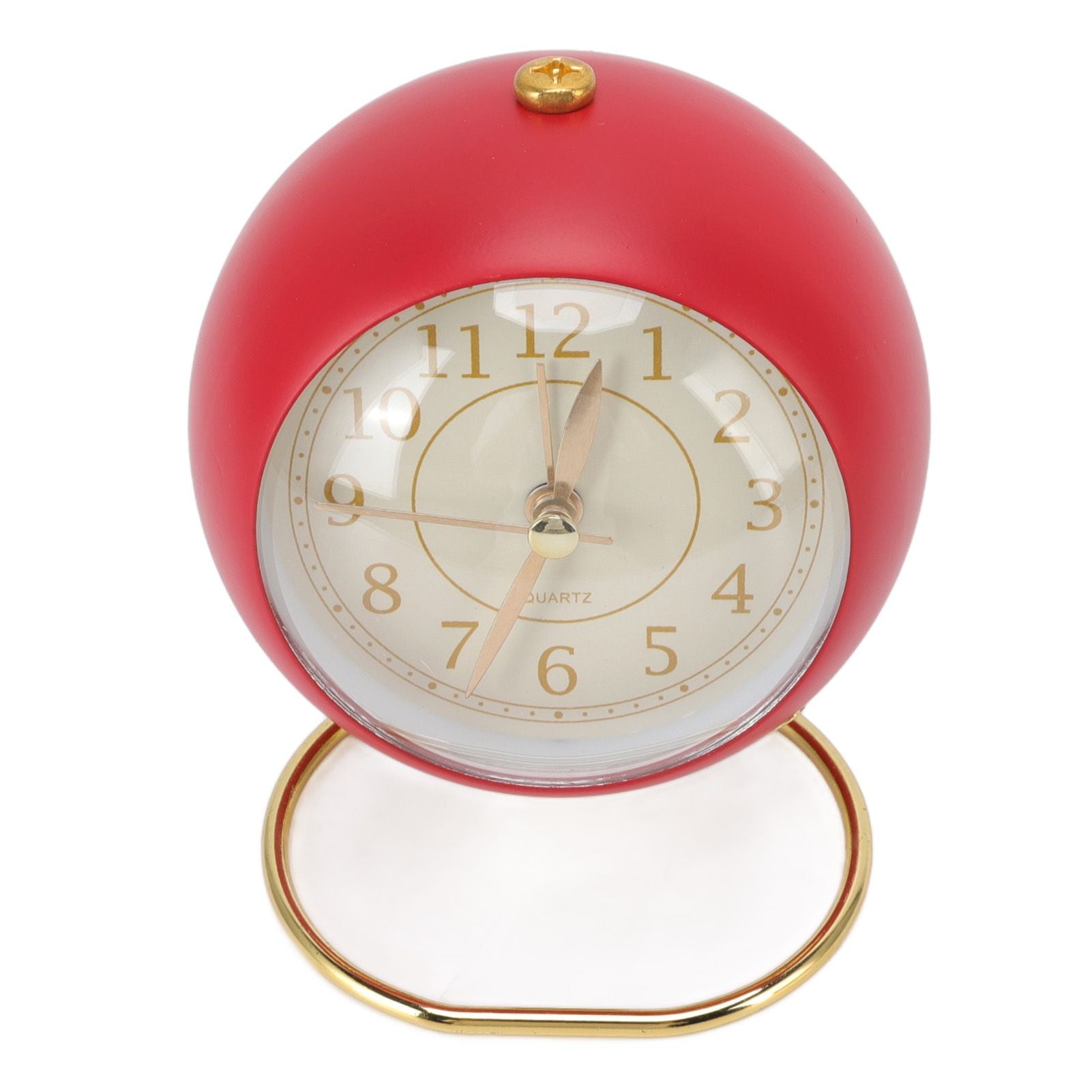 Retro Alarm Clock Silent Decorative Round Ring Base Small Quartz Alarm Clock with Ambient Night Light for V1294-YM3115220104011-0421