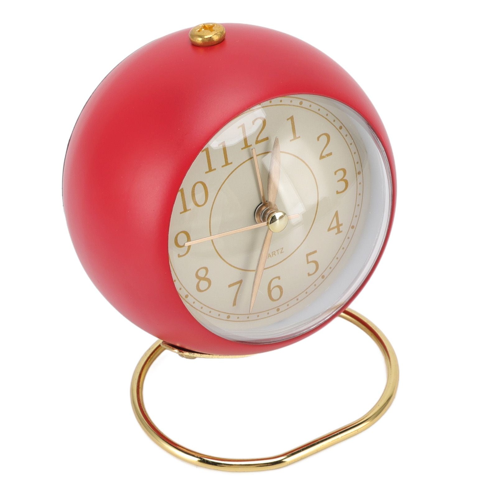 Retro Alarm Clock Silent Decorative Round Ring Base Small Quartz Alarm Clock with Ambient Night Light for V1294-YM3115220104011-0421