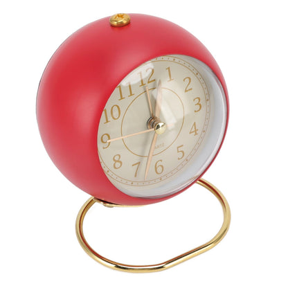 Retro Alarm Clock Silent Decorative Round Ring Base Small Quartz Alarm Clock with Ambient Night Light for V1294-YM3115220104011-0421