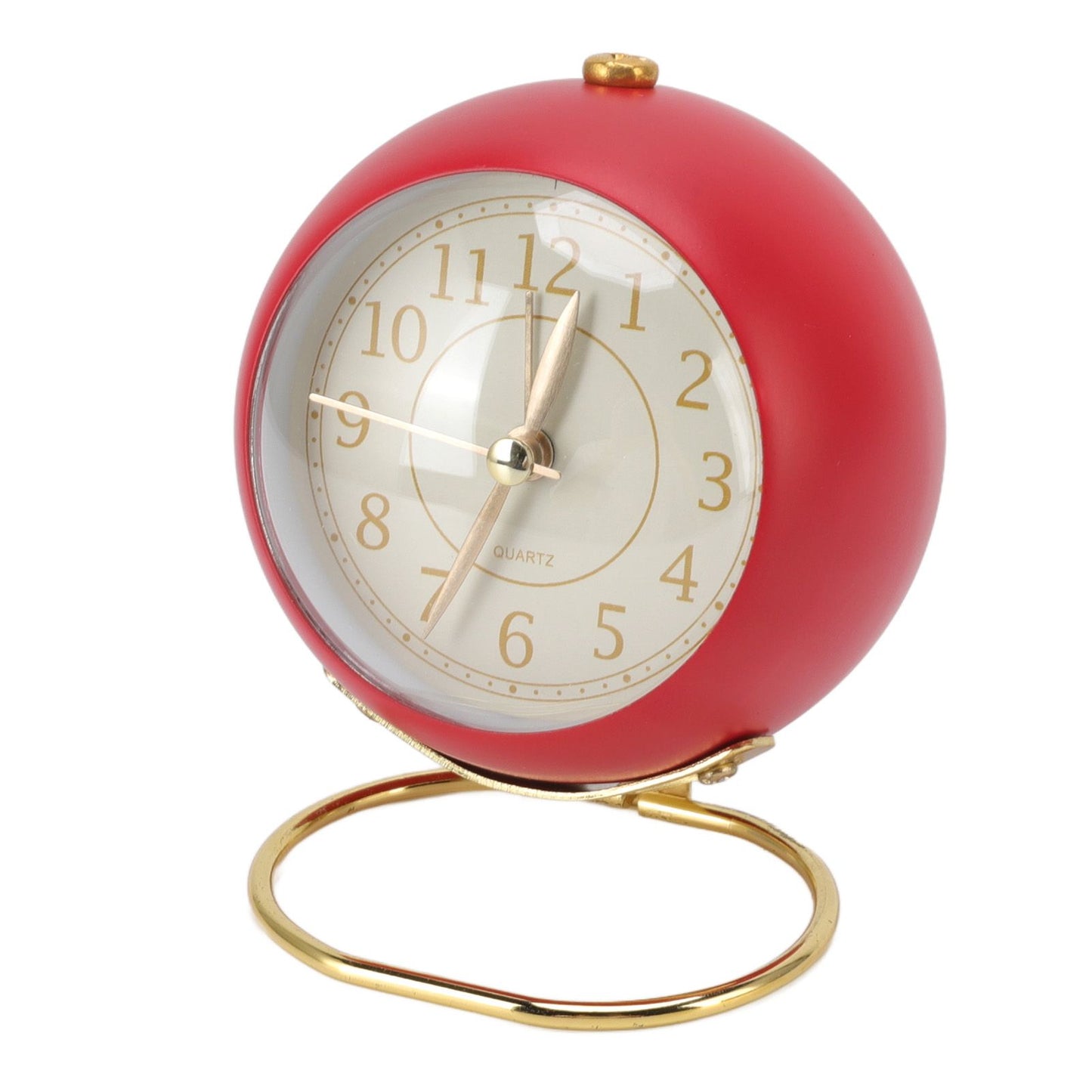 Retro Alarm Clock Silent Decorative Round Ring Base Small Quartz Alarm Clock with Ambient Night Light for V1294-YM3115220104011-0421