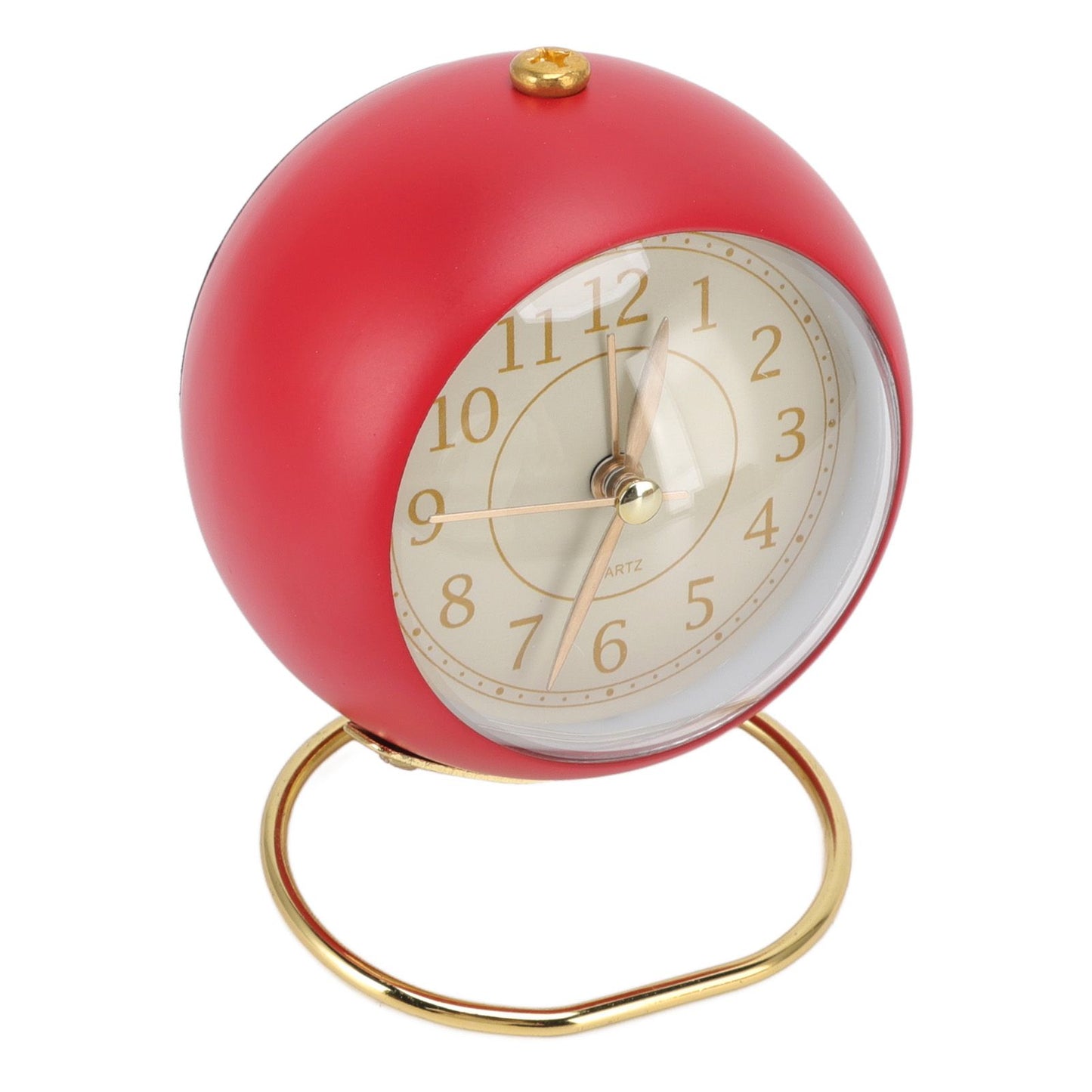 Retro Alarm Clock Silent Decorative Round Ring Base Small Quartz Alarm Clock with Ambient Night Light for V1294-YM3115220104011-0421