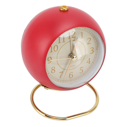 Retro Alarm Clock Silent Decorative Round Ring Base Small Quartz Alarm Clock with Ambient Night Light for V1294-YM3115220104011-0421