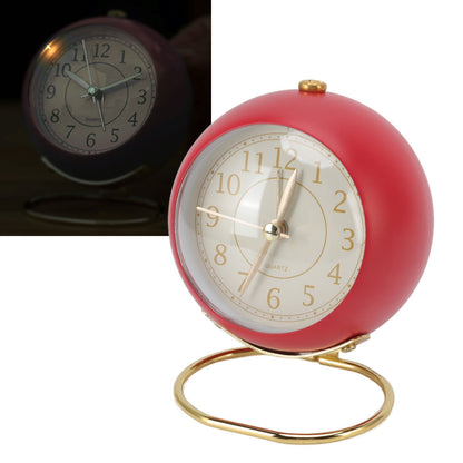Retro Alarm Clock Silent Decorative Round Ring Base Small Quartz Alarm Clock with Ambient Night Light for V1294-YM3115220104011-0421
